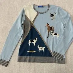 LA JOCONDE ウール100％ 動物柄長袖ニット