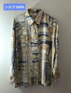 アルマーニコレツォーニ シルク85% カシミヤ15% 花柄 トップス 40