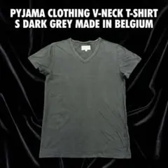 554【ベルギー製】pyjama clothing VネックTシャツ S 濃灰のサムネイル