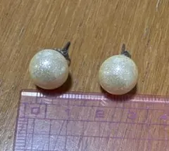 anemoneコットンパールピアス10mmラメ加工冠婚葬祭