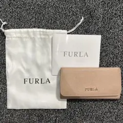 FURLA ベージュ レザー キーケース