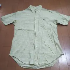 Lacoste 半袖シャツ チェック柄 イエロー