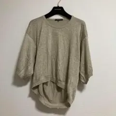 n*t様 MACPHEE ゴールド　リネン　ラメ　5分丈　ニット　1 夏秋