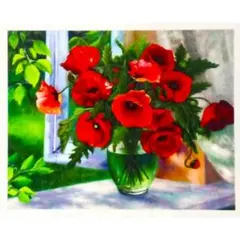 ダイヤモンドアート キット Field poppies ポピー 50х40cm