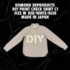 コモノリプロダクツ　DIYプリント チェックシャツ c1 M 赤白青 日本製のサムネイル