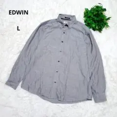 EDWIN エドウィン リラックスフィット グレー 長袖シャツ L メンズ