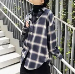 TESS カンビオ ワイドシルエットチェックCPOジャケット ブラウン L