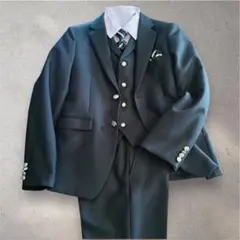 試着のみ ワンダーファクトリースーツ7点セット ベスト 銀ボタン 160