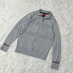 【c3348】TOMMY HILFIGER ジャンパー　グレー ジップアップ