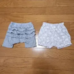ブルマ　パンツ　ベビー　花柄　グレー　フリル　2点セット　おまとめ　60〜70