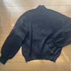 GU スウェットライクニットセーター 黒