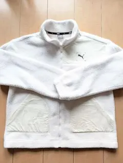お値下げ✨Puma フリースジャケット ホワイト　Lサイズ