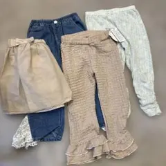 【未使用品含】キッズ　ボトムス・レギンス・スカート4点セット