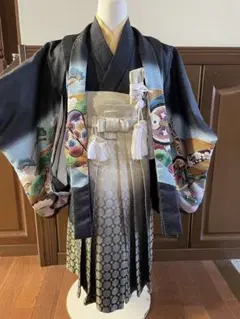 507ab56■七五三 五歳 男児 着物&羽織&袴&角帯&長襦袢 金彩■美品 507ab56□七五三 五歳 男児 着物&羽織&袴&角帯&長襦袢 金彩
