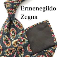 ✨極美品✨Ermenegildo Zegna ネクタイ ペイズリー総柄 ボルドー