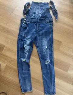 ダメージ加工デニムサロペット Mサイズ