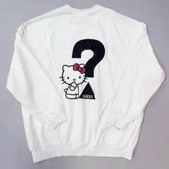 ハローキティ GUESS × HELLO KITTY スウェット トレーナー 白