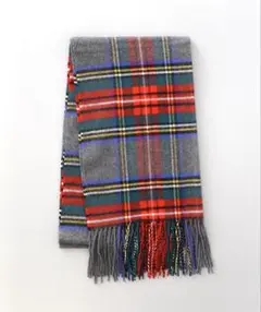 アクアスキュータム　タータンチェック ストール　マフラー　カシミア