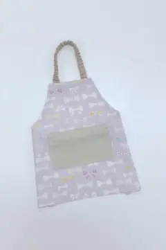 【再販】80〜90センチ☆キッズエプロン(リボン)