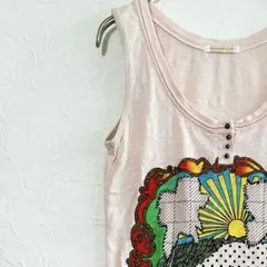 レディース タンクトップ ノースリーブトップス プリント SURF ハワイ