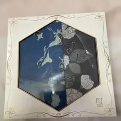 青と黒の花柄ハンカチセット