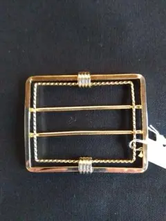 長方形　バックル　ゴールド　ハンドメイド