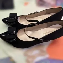 androgynos 黒リボン付きパンプス27センチ日本製品