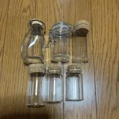 ガラス瓶 6個セット コルクキャップ付き