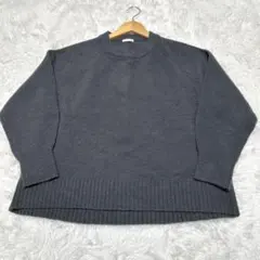 【ジーユー】/ニット/セーター/（M）/レディース/ダークグレー/ストレッチ