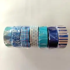 カモ井 mt マスキングテープ 7個セット 青系　高輝度タイプ