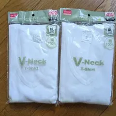 Vネック半袖インナーシャツ２枚セット
