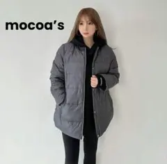 美品　モコアズ　mocoa’s リバーシブルダウンアウター　チャコールのサムネイル
