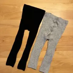 ベビーレギンス 黒 グレー セット