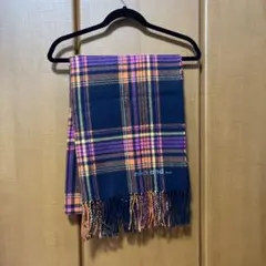 niko and ... チェック柄マフラー ネイビー オレンジ パープル