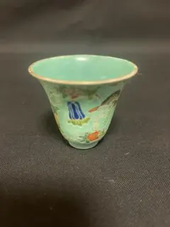 銅胎琺瑯 花文 手付きさじ 茶匙 七宝焼 中国古玩 古美術 コレクション