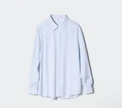 ユニクロ レーヨンブラウス 水色ストライプ