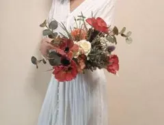 ウェディングブーケ　ダークトーンポピーブーケ