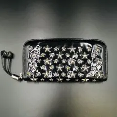 美品＊JIMMY CHOO黒スタッズ パテントレザー長財布