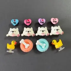 ジビッツ12個　ぺろりん白犬Dセット　I LOVE ME アヒル　　クロックス