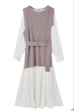 ニットベスト ロングワンピース