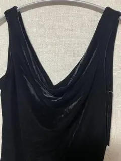 黒のベロアドレープノースリーブワンピース Mサイズ 新品