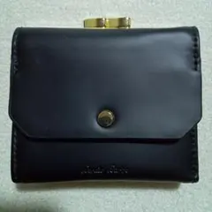 レガートラルゴ 二つ折り財布 がま口 カード7枚 ブラック