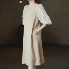 B:MING by BEAMS ビームス 袖ジャカード ワンピース