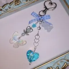 ハートリボン*韓国ビーズストラップ*コレクトブック推し活