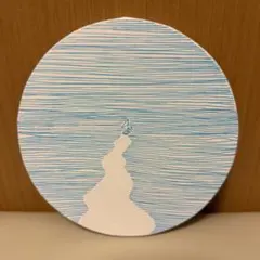 [直径15cm]アクリルアートパネル 原画 海とヨット