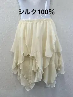 シフォン　アシンメトリーひざ丈スカートのサムネイル