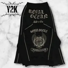 y2k 古着 セットアップ 英字 ドクロ ラメ ダメージリメイク 平成 グランジのサムネイル