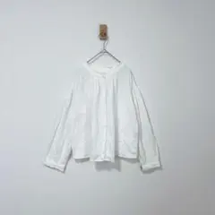 ツハル サマンサモスモス フリル襟ブラウス 白 綿100 ナチュラル ゆったり