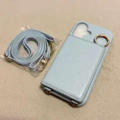 iPhone 16 ケース カバー フェイクレザー ショルダーストラップ付きのサムネイル