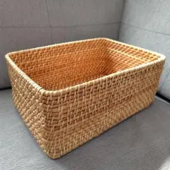 無印良品 重なるラタン長方形バスケット 中